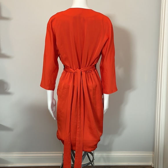 H&M Conscious Collection Orange Dress Eco Friendly - Picture 4 of 10
